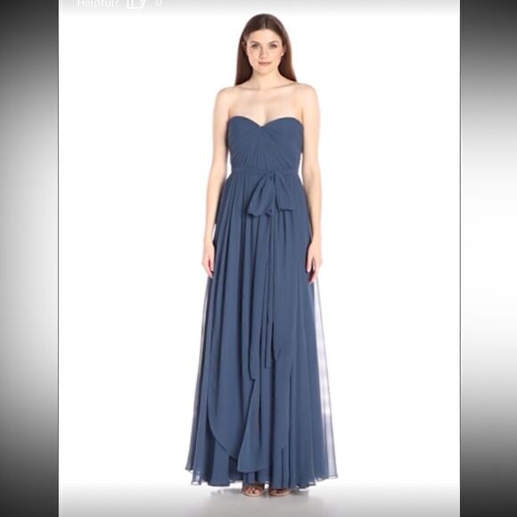 NEW Jenny Yoo Women's Mira Convertible Strapless Pleat Chiffon Gown Women’s 6 - Picture 1 of 6